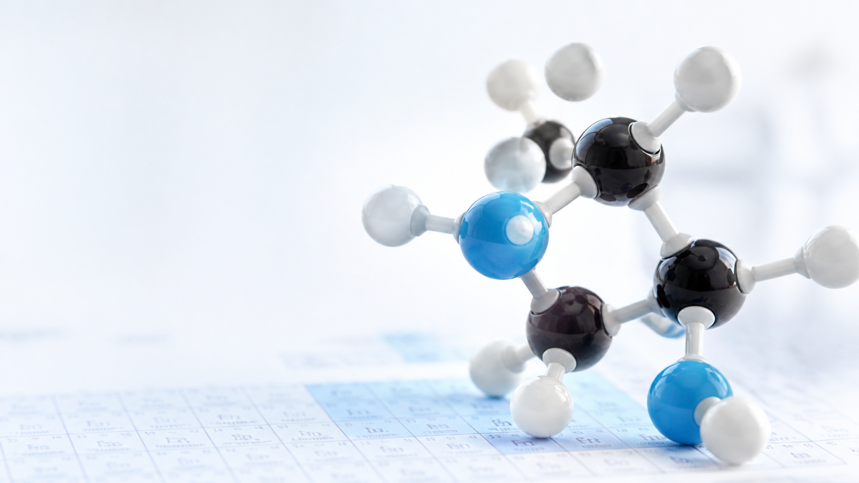 Molecular visualization with a periodic-table background